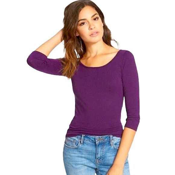 Juniors Frenchi 3/4 Sleeve Tee Purple Cordial - Picture 1 of 7